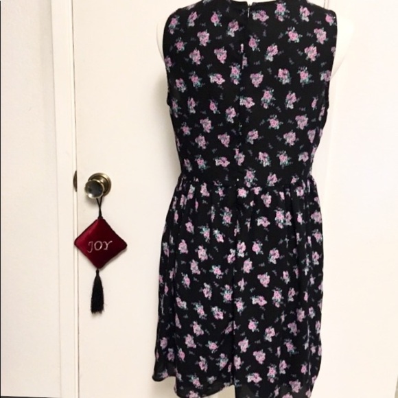 FOREVER 21 floral chiffon sleeveless dress size L - Picture 7 of 8